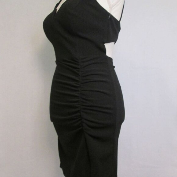 NWT Black Sweetheart Neckline Lace-up Back w/ Ruching Mini Dress-Size 1(XS) - Picture 2 of 13